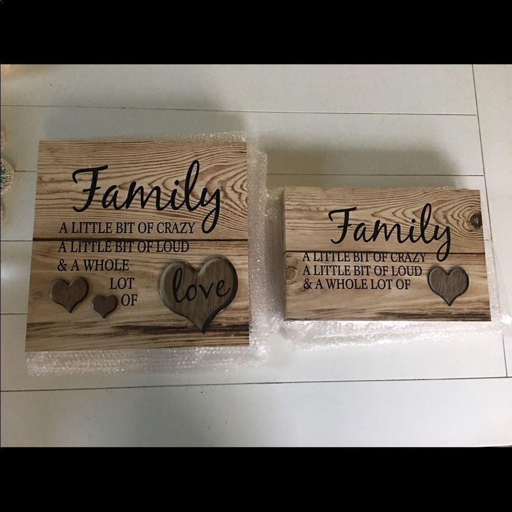 Family home decor wall decor sign faux wood